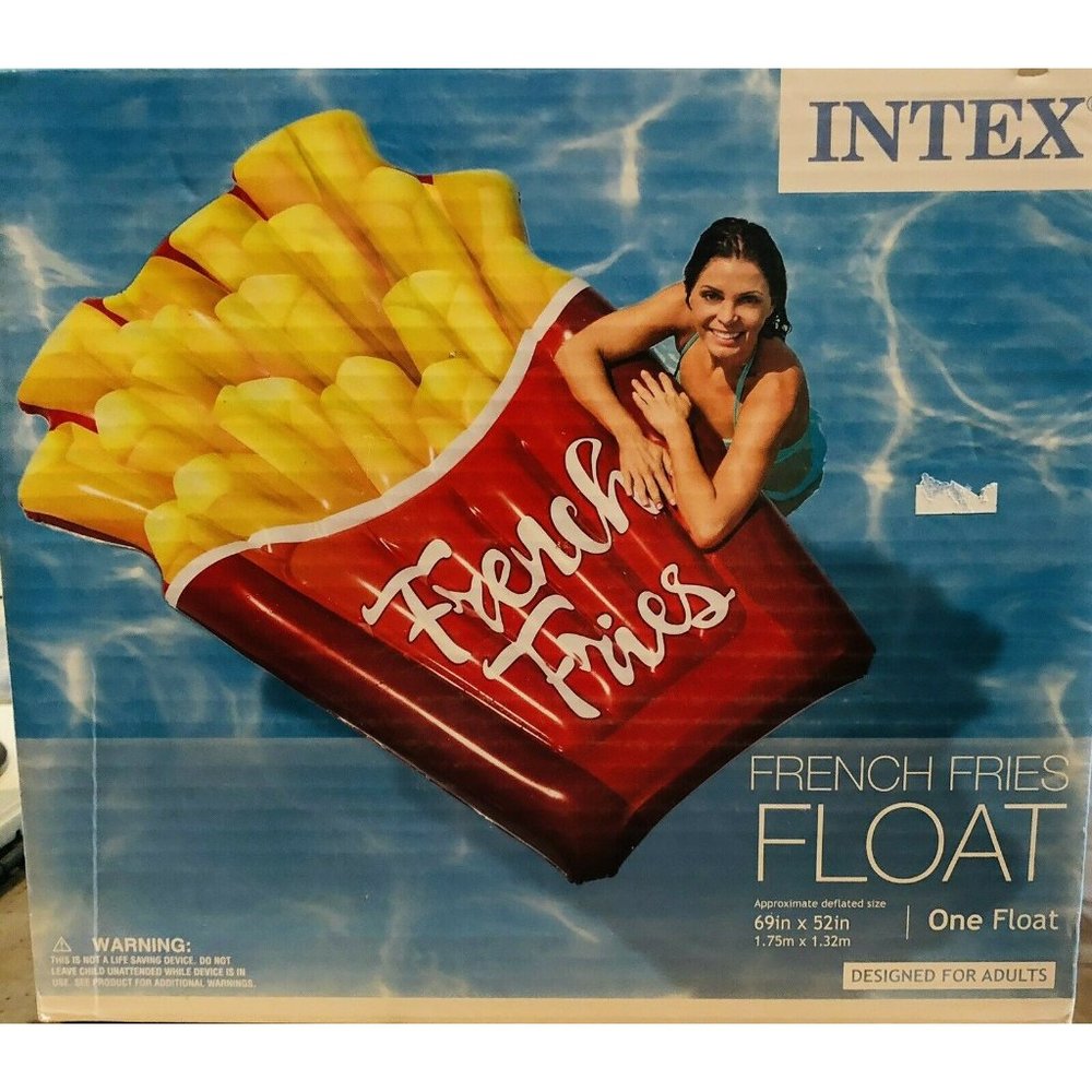 HUGE FRENCH FRIES MAT Inflatable Ride On Beach Toy Swimming Pool Float New